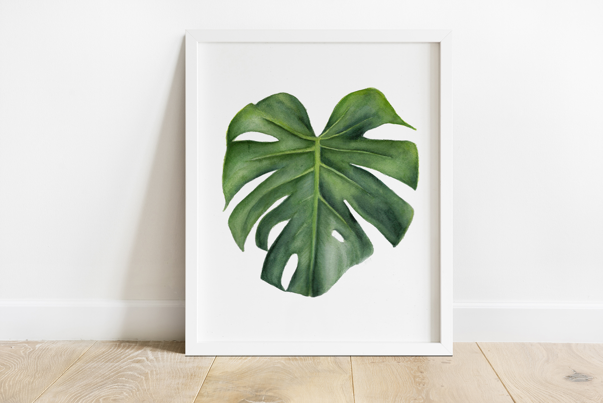 Monstera Leaf Art Print  Bee & Oak