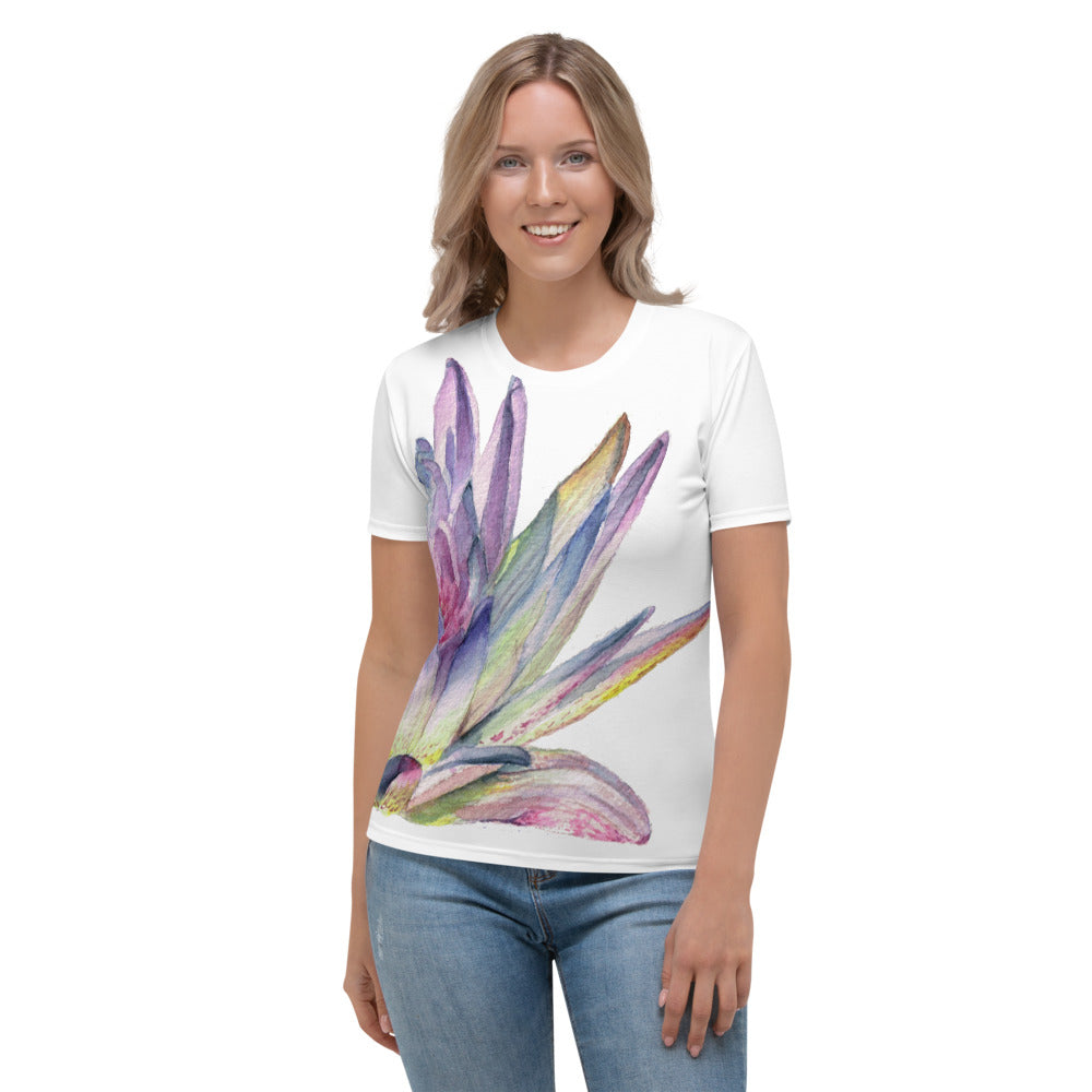 Water Lily All-Over Print Women's T-shirt - Bee & Oak